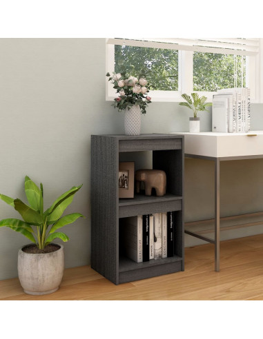 Libreria Grigia 40x30x71,5 cm in Legno Massello di Pino