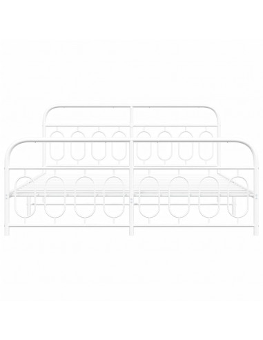 Giroletto con Testiera e Pediera Metallo Bianco 183x213 cm