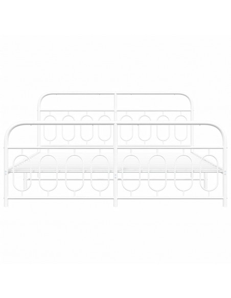 Giroletto con Testiera e Pediera Metallo Bianco 183x213 cm