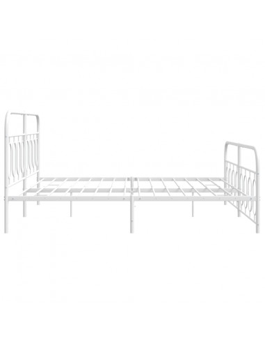 Giroletto con Testiera e Pediera Metallo Bianco 183x213 cm