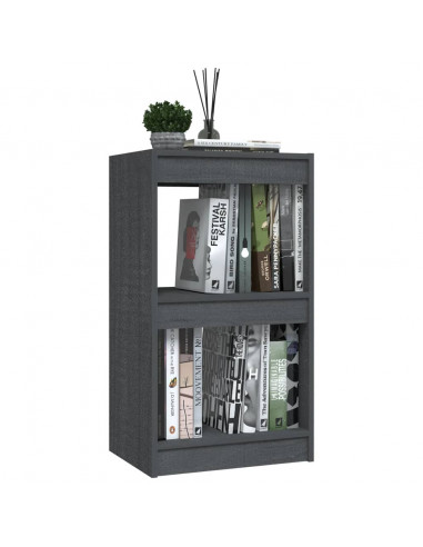 Libreria Grigia 40x30x71,5 cm in Legno Massello di Pino