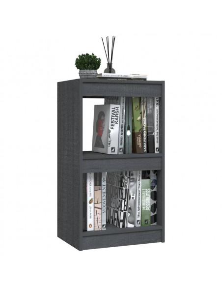 Libreria Grigia 40x30x71,5 cm in Legno Massello di Pino