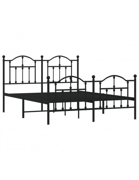 Giroletto con Testiera e Pediera Metallo Nero 150x200 cm
