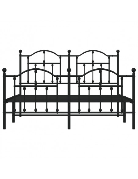 Giroletto con Testiera e Pediera Metallo Nero 150x200 cm