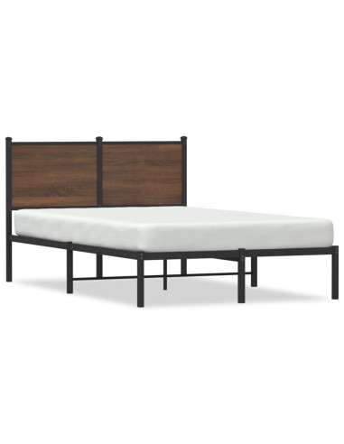 Giroletto con Testiera in Metallo Rovere Marrone 120x190 cm