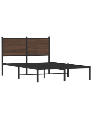 Giroletto con Testiera in Metallo Rovere Marrone 120x190 cm