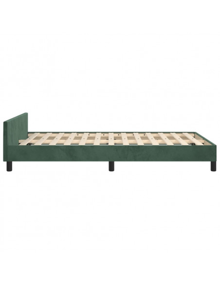 Giroletto con Testiera Verde Scuro 120x200 cm in Velluto