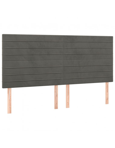 Giroletto con Testiera Grigio Scuro 160x200 cm in Velluto