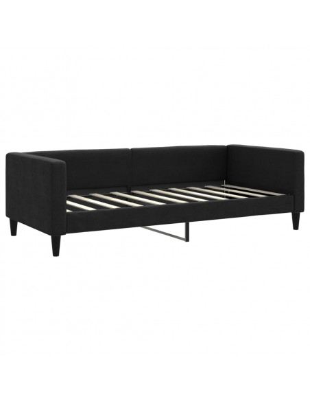 Letto da Giorno Nero 90x190 cm in Tessuto