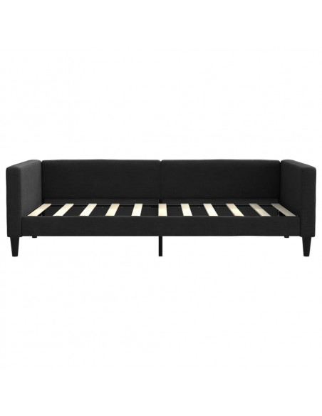 Letto da Giorno Nero 90x190 cm in Tessuto