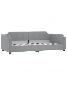 Letto da Giorno Grigio Chiaro 80x200 cm in Tessuto 2