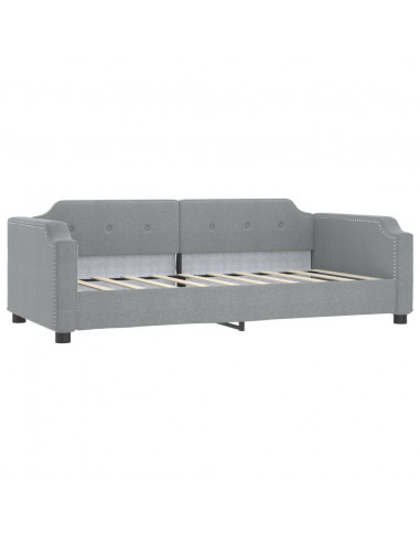 Letto da Giorno Grigio Chiaro 80x200 cm in Tessuto