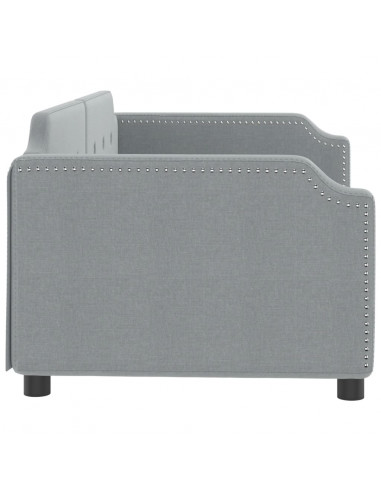 Letto da Giorno Grigio Chiaro 80x200 cm in Tessuto