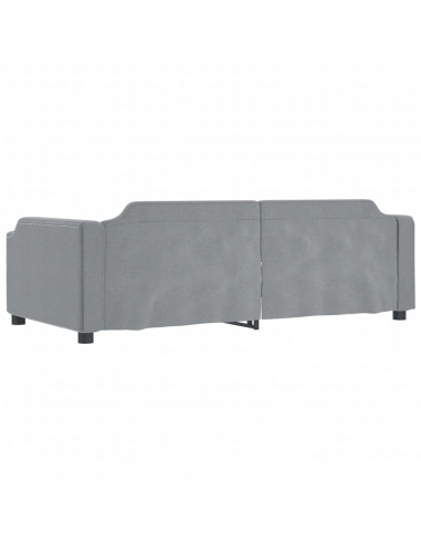 Letto da Giorno Grigio Chiaro 80x200 cm in Tessuto
