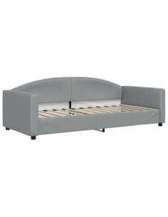 Letto da Giorno Grigio Chiaro 90x200 cm in Tessuto 2
