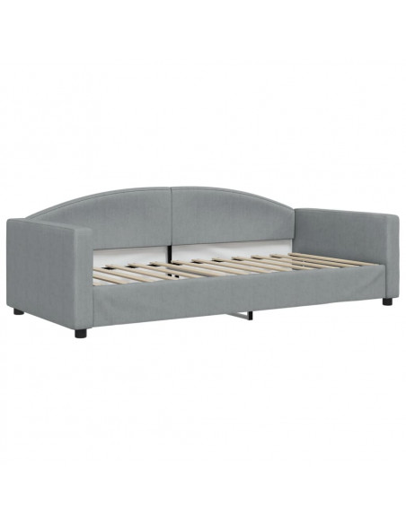 Letto da Giorno Grigio Chiaro 90x200 cm in Tessuto