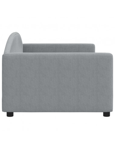 Letto da Giorno Grigio Chiaro 90x200 cm in Tessuto