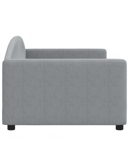 Letto da Giorno Grigio Chiaro 90x200 cm in Tessuto