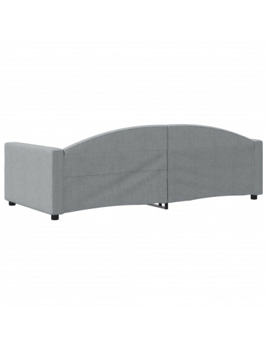 Letto da Giorno Grigio Chiaro 90x200 cm in Tessuto