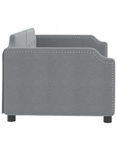 Letto da Giorno Grigio Chiaro 90x200 cm in Tessuto