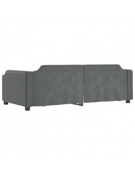 Letto da Giorno Grigio 90x200 cm in Tessuto