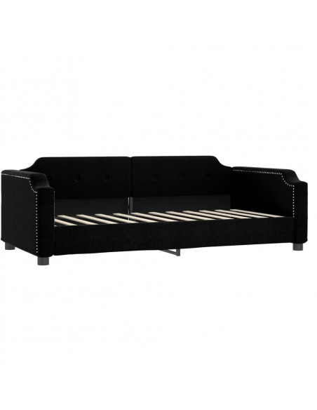 Letto da Giorno Nero 90x200 cm in Tessuto