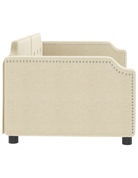 Letto da Giorno Crema 80x200 cm in Tessuto