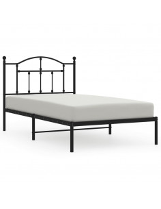 Giroletto con Testiera in Metallo Nero 100x190 cm 2