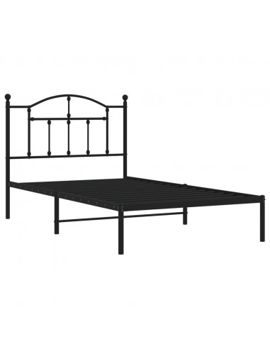 Giroletto con Testiera in Metallo Nero 100x190 cm