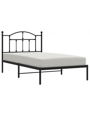 Giroletto con Testiera in Metallo Nero 100x190 cm