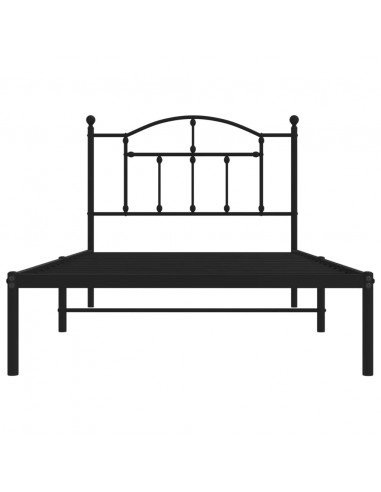 Giroletto con Testiera in Metallo Nero 100x190 cm