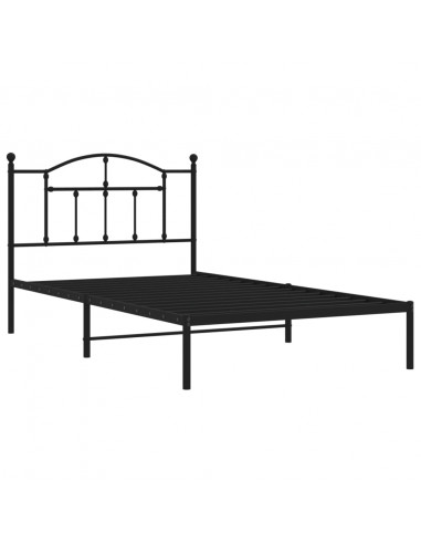Giroletto con Testiera Metallo Nero 100x200 cm