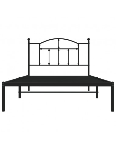 Giroletto con Testiera Metallo Nero 100x200 cm