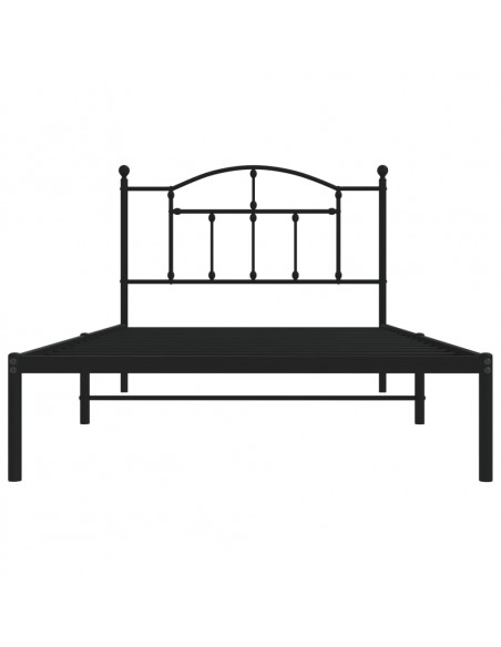 Giroletto con Testiera Metallo Nero 100x200 cm