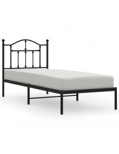 Giroletto con Testiera in Metallo Nero 90x190 cm 2