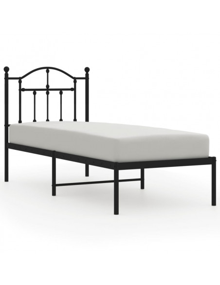 Giroletto con Testiera in Metallo Nero 75x190 cm