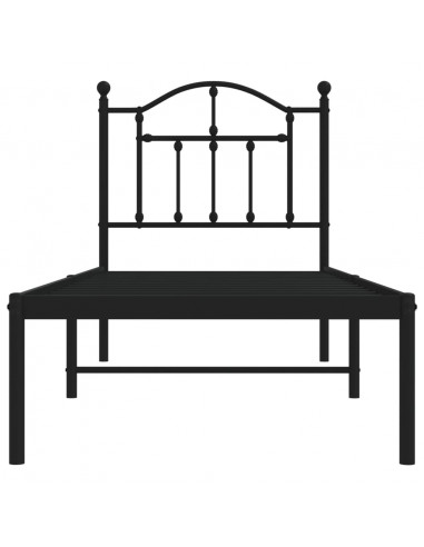 Giroletto con Testiera in Metallo Nero 75x190 cm