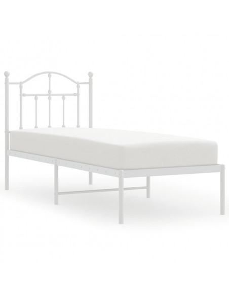 Giroletto con Testiera Metallo Bianco 75x190 cm