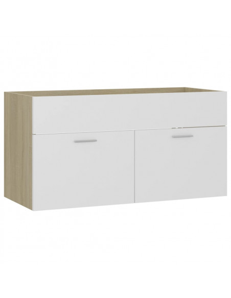 Mobile Sottolavabo Bianco Rovere Sonoma 90x38,5x46 Multistrato