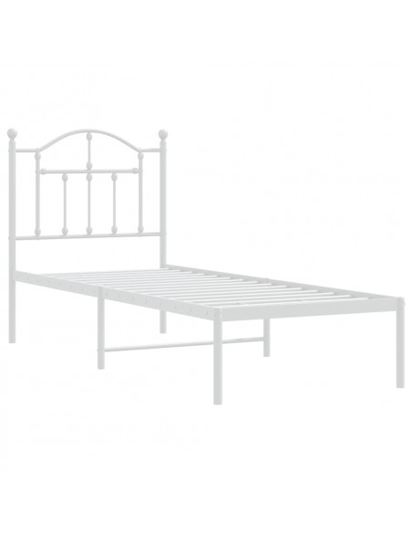 Giroletto con Testiera Metallo Bianco 75x190 cm