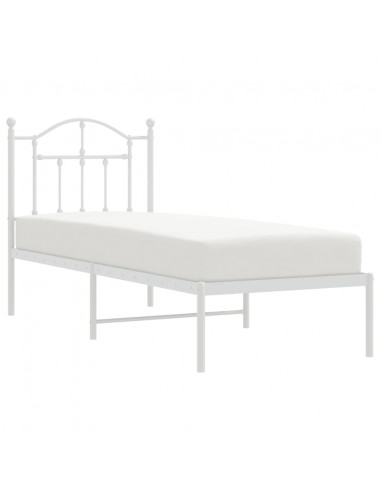 Giroletto con Testiera Metallo Bianco 75x190 cm