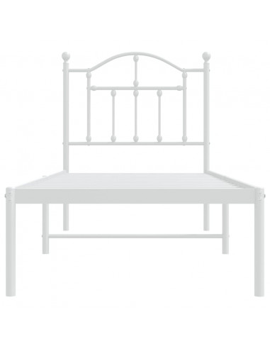 Giroletto con Testiera Metallo Bianco 75x190 cm