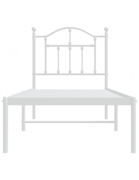 Giroletto con Testiera Metallo Bianco 75x190 cm