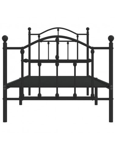 Giroletto con Testiera e Pediera Metallo Nero 90x190 cm