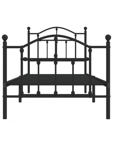 Giroletto con Testiera e Pediera Metallo Nero 90x190 cm