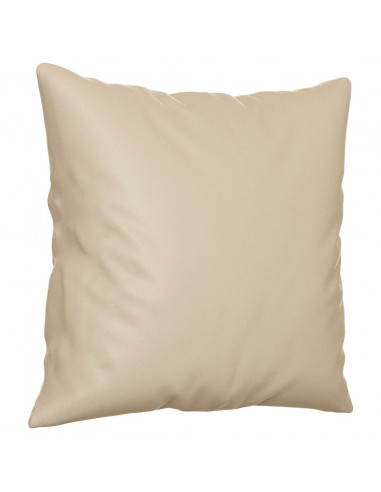 Divano a 3 Posti con Cuscini Crema 180 cm Tessuto Microfibra