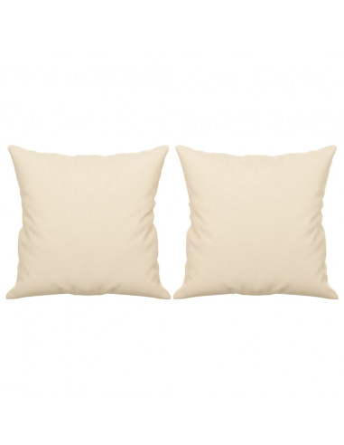 Divano a 3 Posti con Cuscini Beige 180 cm Tessuto Microfibra