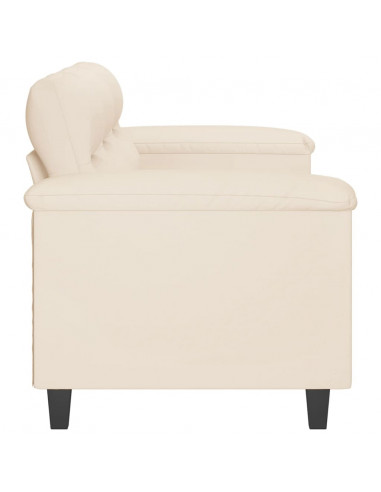 Divano a 3 Posti Beige 180 cm in Tessuto Microfibra