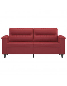 Divano a 2 Posti Rosso Vino 140 cm in Similpelle 2