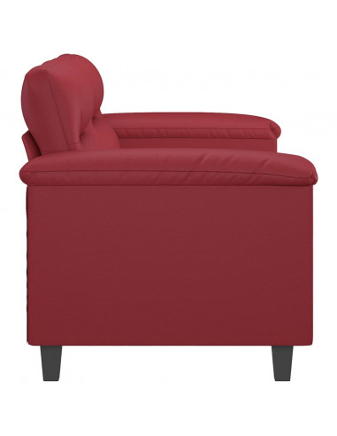 Divano a 2 Posti Rosso Vino 140 cm in Similpelle